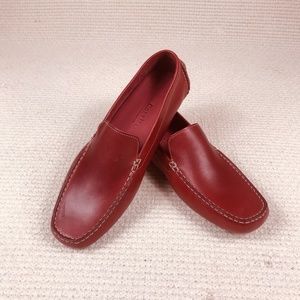 COLE HAAN Country Men's Red Leather Driver Loafers